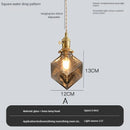 Vintage pendant light with switch and crystal glass shade