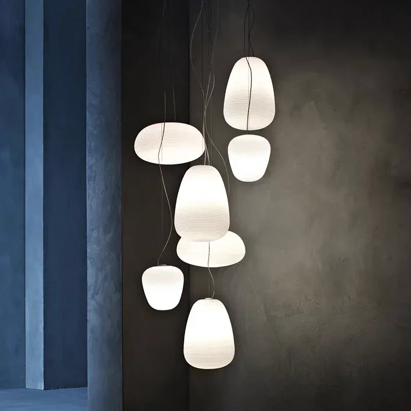 Modern Japanese style glass LED pendant light for elegant interiors