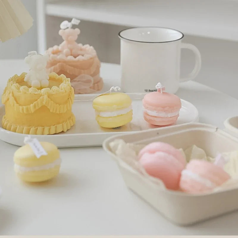 mini macaron scented candle for home decor and souvenirs - vue 5 sur 13