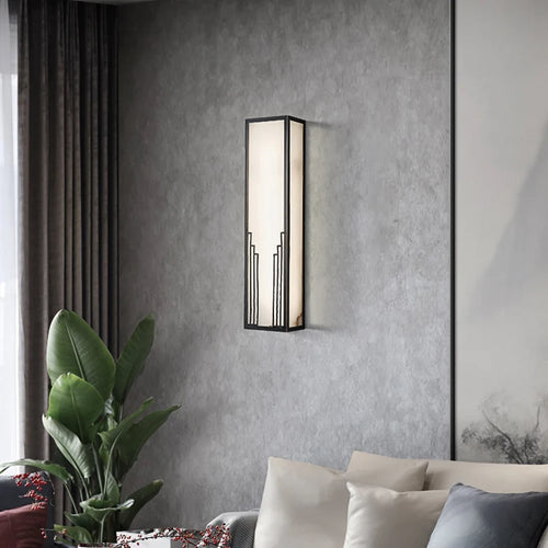 Chinese style marble and copper wall light for hotel decoration - vue 4 sur 7