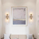 Art deco wall light in clear glass and gold metal for home lighting