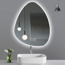 irregular vertical mirror with led light and bluetooth speaker