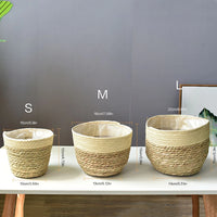 seagrass basket handwoven planter decorative for home