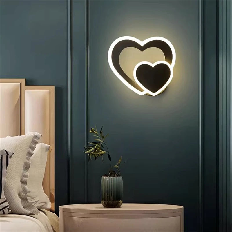 Heart-shaped LED wall light