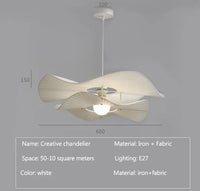 Nordic design fabric LED pendant light flower chandelier