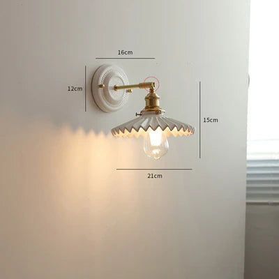 Nordic Japanese white and copper LED wall light - vue 9 sur 23