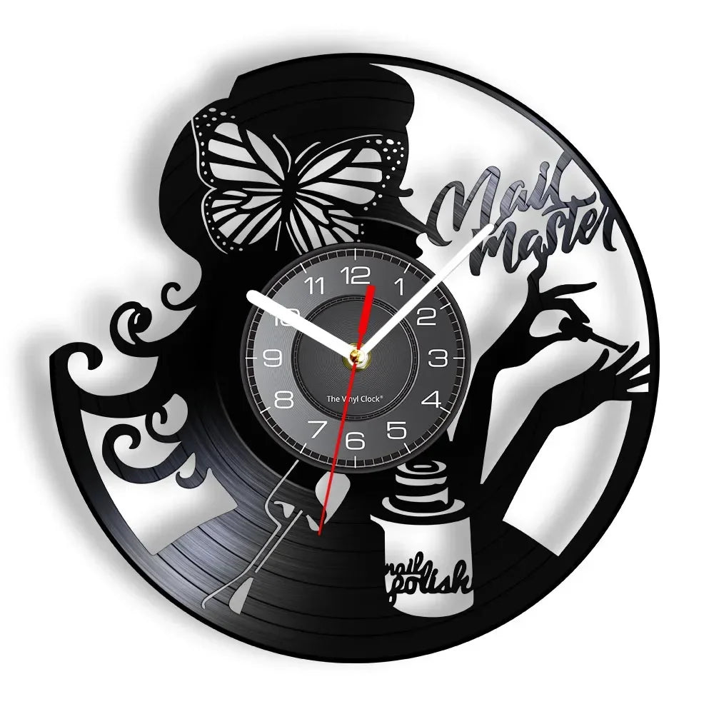 vinyl wall clock for nail and beauty salon - vue 12 sur 31