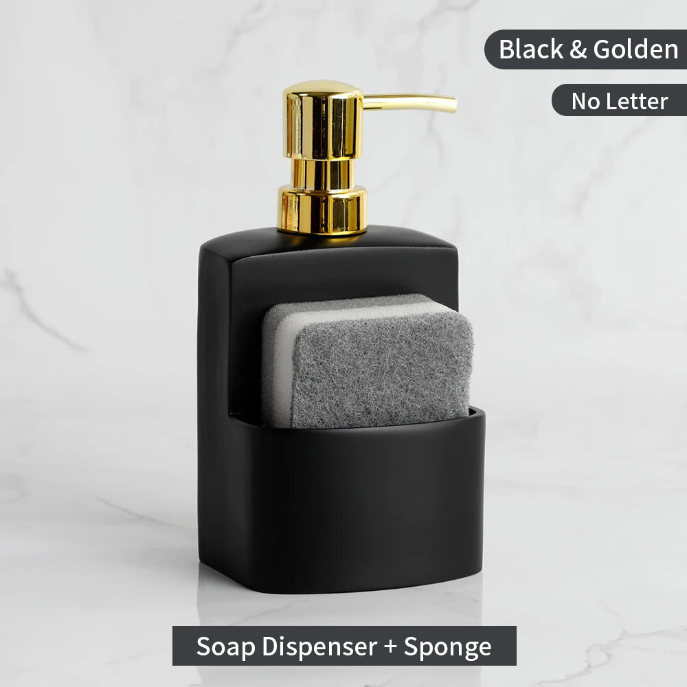 liquid soap dispenser with storage for kitchen accessories - vue 10 sur 14