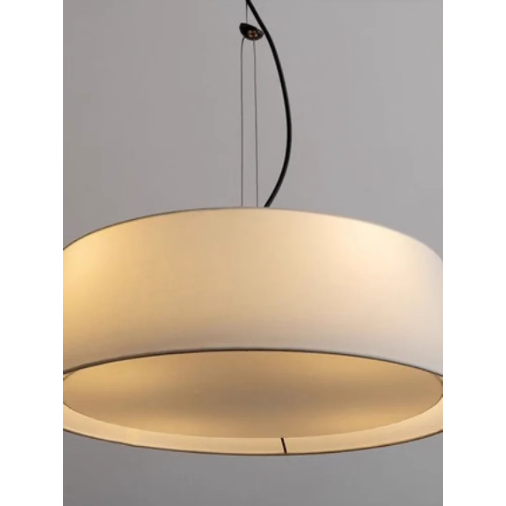 Modern minimalist linen chandelier chinese japanese wabi-sabi pendant - vue 4 sur 8