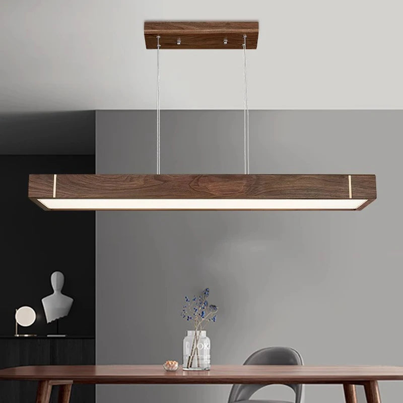Modern wood led pendant chandelier