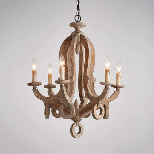Vintage solid wood chandelier in American style for various spaces