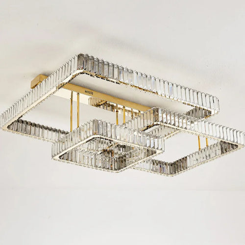 Modern dimmable LED crystal ceiling light for living room and bedroom - vue 2 sur 11