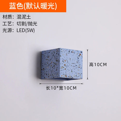 Decorative minimalist industrial style cement LED wall light - vue 11 sur 10