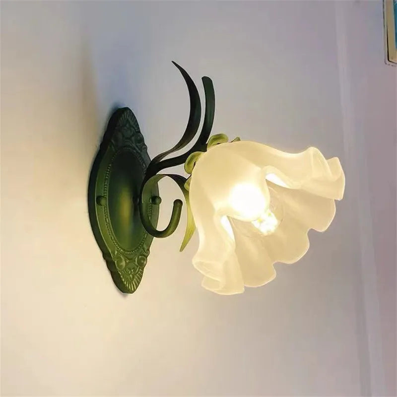French country floral vintage wall light