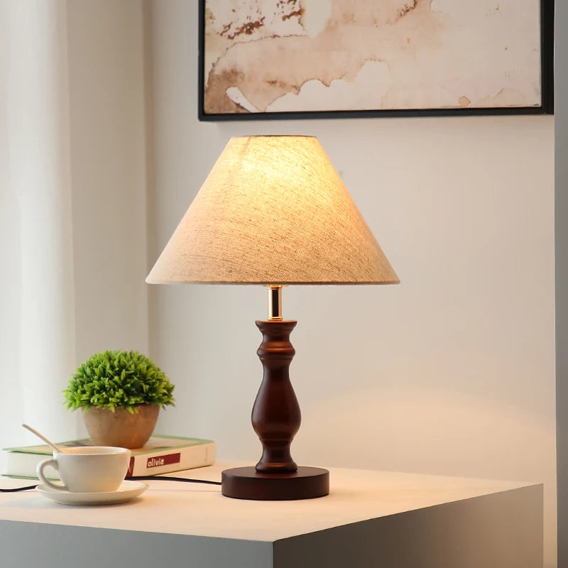 Medieval style solid wood table lamp with retro warm design