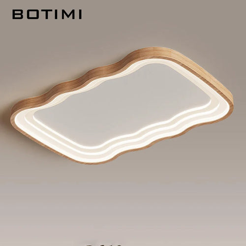 Rectangular wooden LED ceiling light - vue 2 sur 11