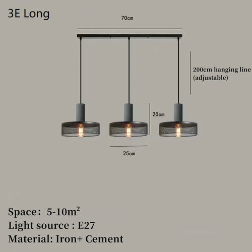 Industrial concrete pendant light with iron shade - vue 22 sur 29
