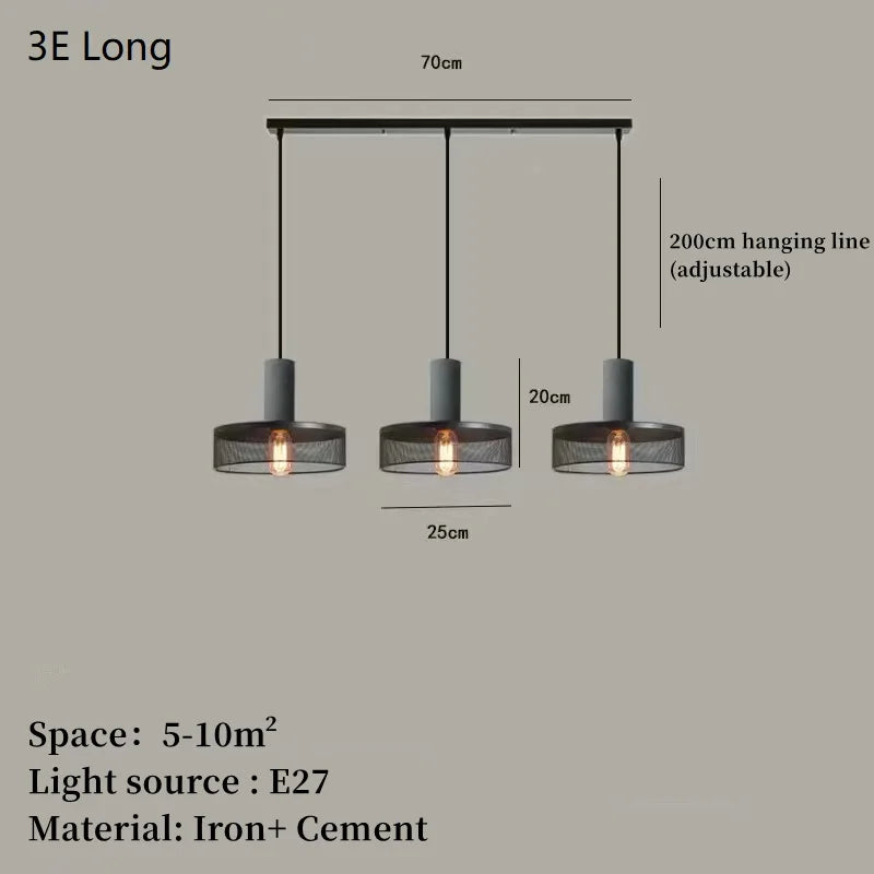 Industrial concrete pendant light with iron shade - vue 21 sur 29