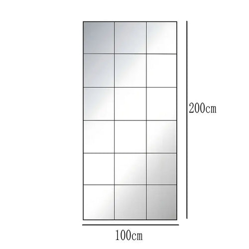 French retro decorative full-length mirror, square lattice false window to increase the sense of space, wall-mounted household m - vue 8 sur 10