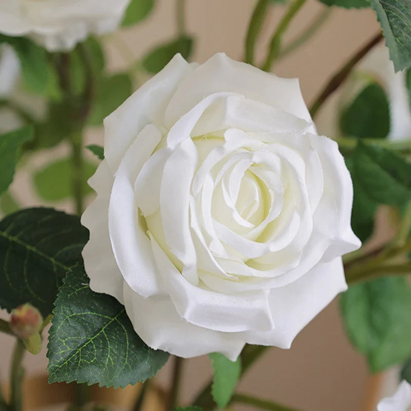3 artificial rose heads for wedding and bedroom decor - vue 4 sur 10