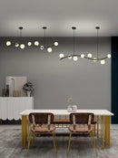 Modern nordic black glass chandelier for restaurant and bar