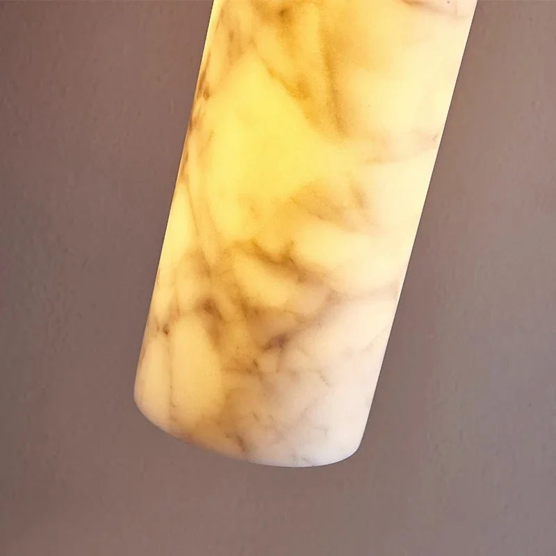 Wabi-sabi natural marble chandelier for designer hotels - vue 3 sur 10
