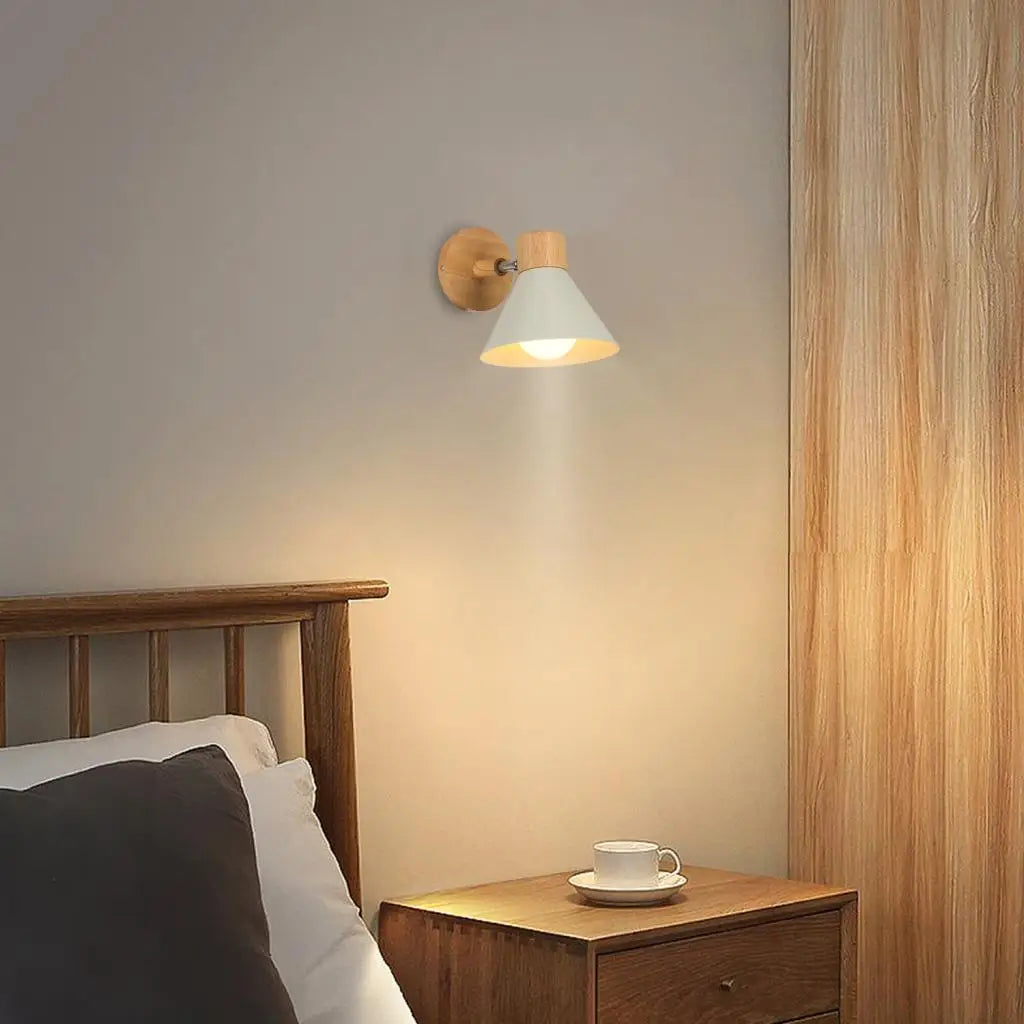 Nordic wooden LED wall light modern home decor - vue 5 sur 23
