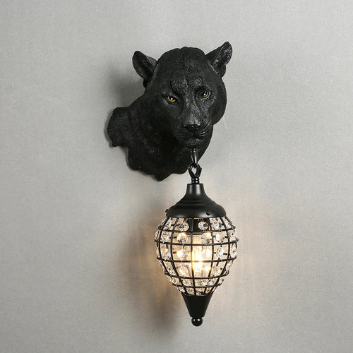 Resin leopard wall light