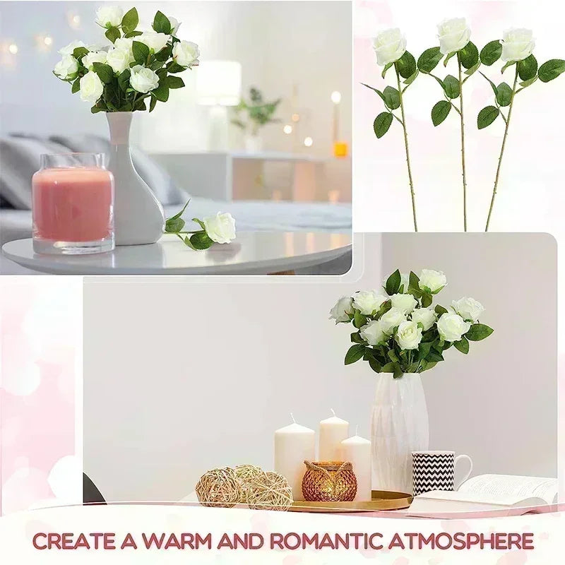 Set of 50 artificial silk roses for decoration and festive events - vue 3 sur 24