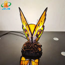 Tiffany style butterfly night light for children and decorative lighting