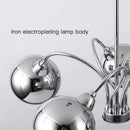 Nordic chrome chandelier with decorative globe lamps