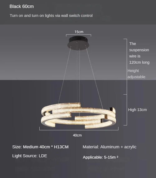 Elegant circular designer pendant light for modern interiors - vue 12 sur 12