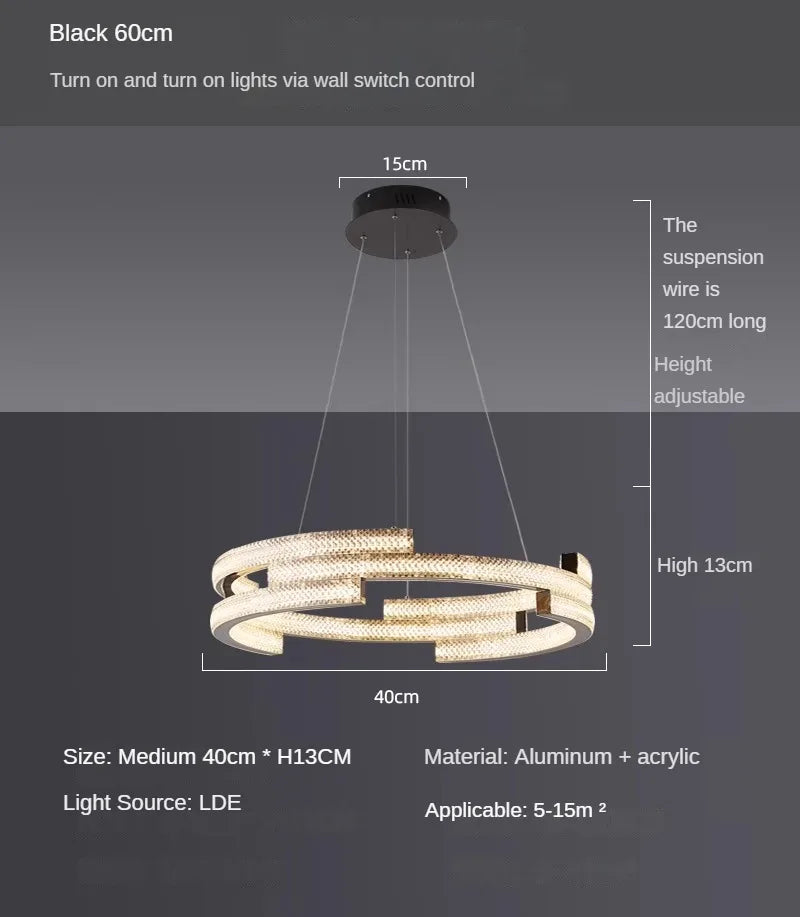 Elegant circular designer pendant light for modern interiors - vue 11 sur 12