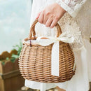 handwoven wicker flower basket for rustic decor