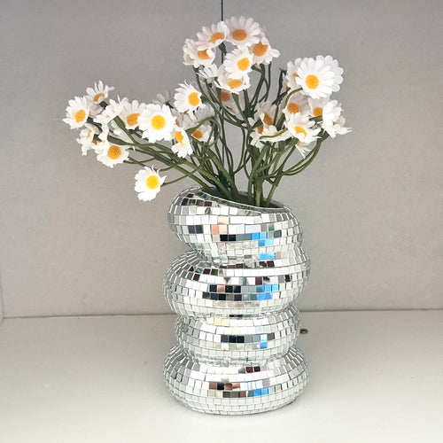 spiral vase disco ball modern decoration for flowers - vue 7 sur 7