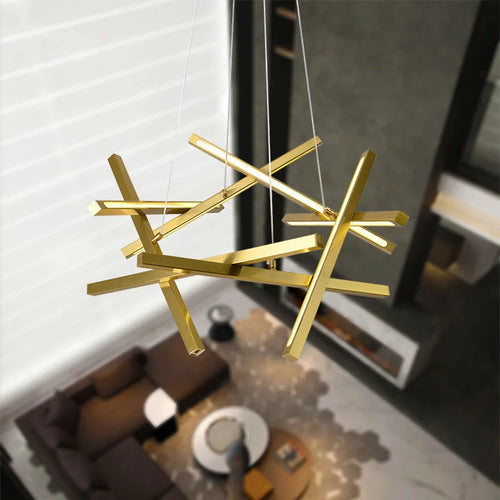 Modern LED pendant branch chandelier in metal nordic design - vue 3 sur 9