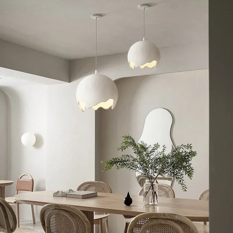 Modern micro-cement chandelier for bar and restaurant