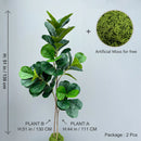 Artificial ficus branches with large banyan leaves for garden decoration