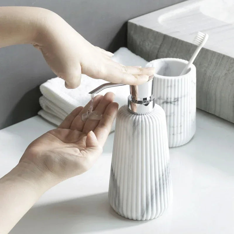 stoneware bathroom accessories for storage and decoration