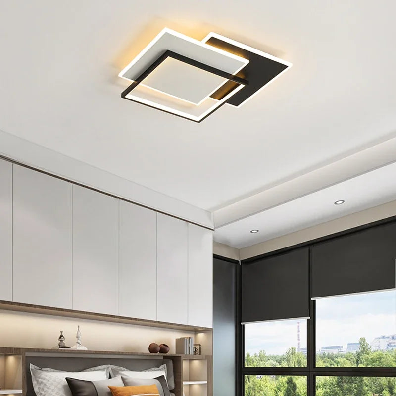 Modern dimmable rectangular chandelier for stylish interiors - vue 4 sur 11