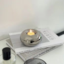 modern silver ceramic chandelier with decorative candles