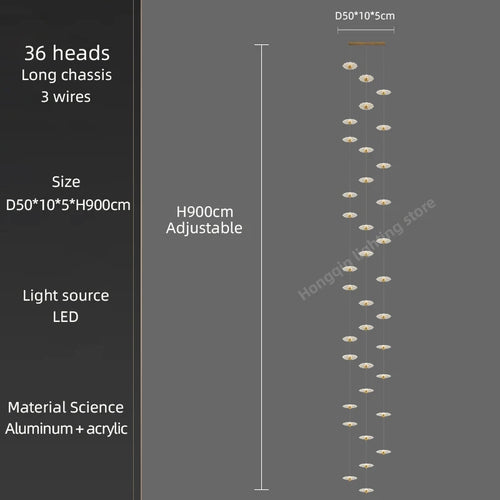 Modern LED chandelier for decorative indoor lighting - vue 25 sur 26