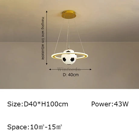 Creative earth moon football pendant light original design - vue 17 sur 20
