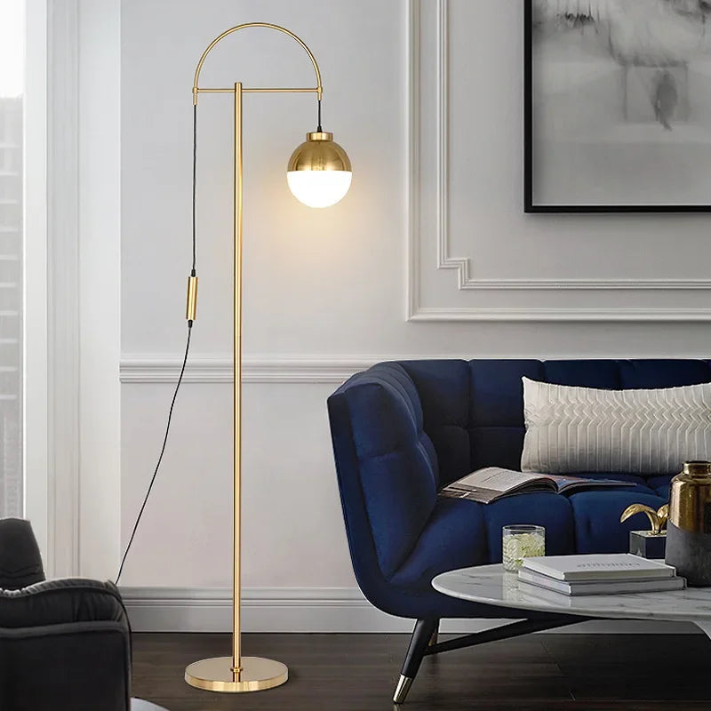 Retro gold Nordic floor lamp for elegant interiors