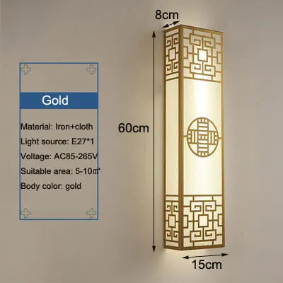 Zen strip wall light in Chinese style for hotels and projects