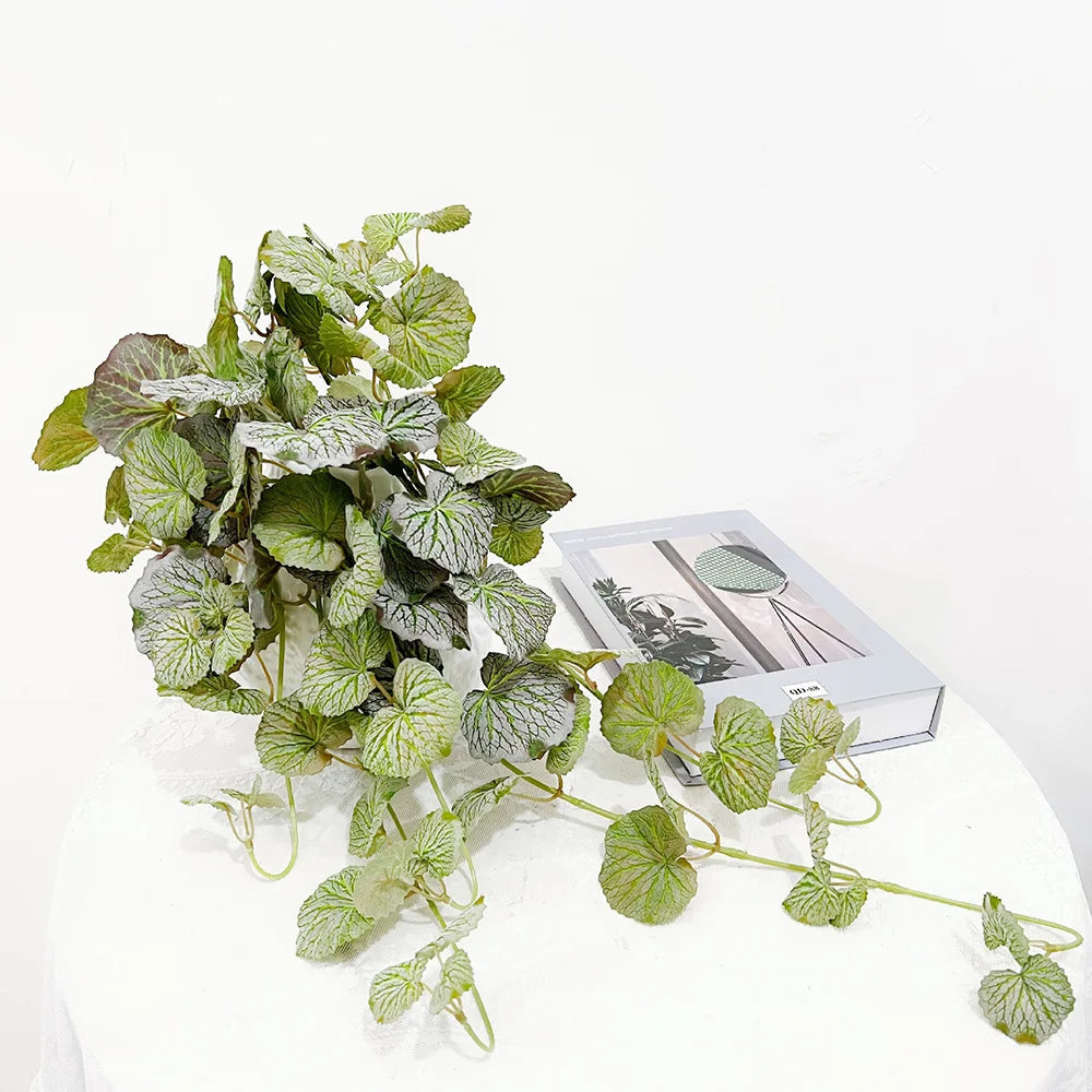 Artificial hanging plants begonia and silk fern vines - vue 4 sur 6