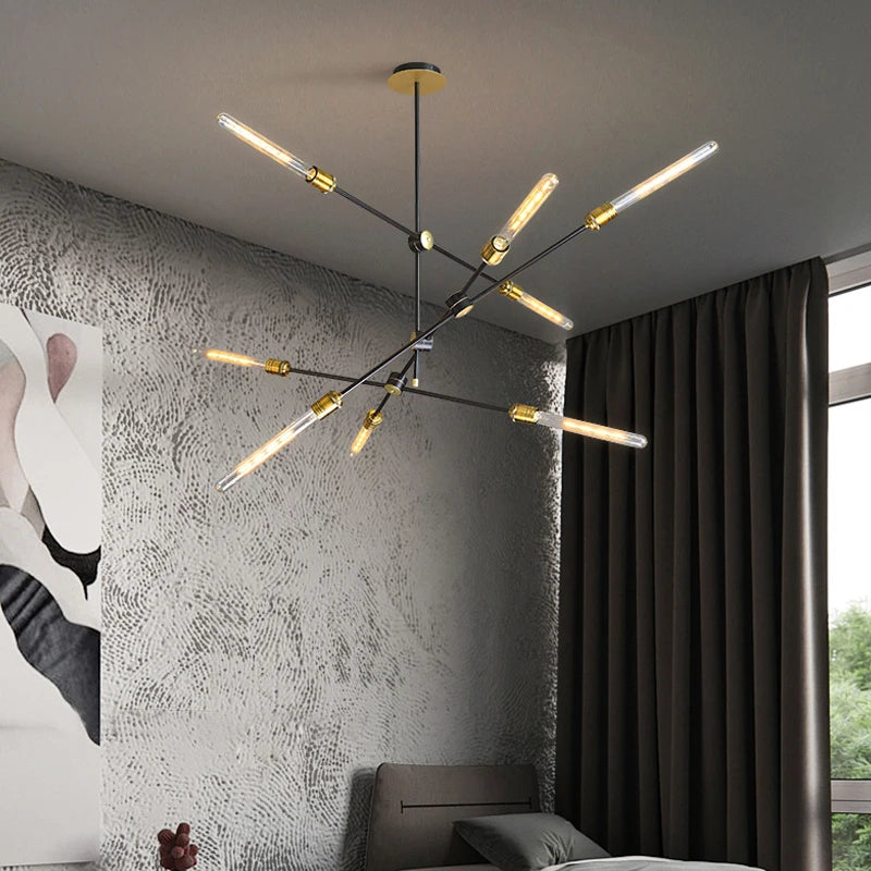Nordic design glass tube chandelier for interior decoration
