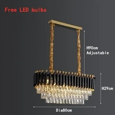 Modern crystal LED chandelier ideal for luxury interior decor