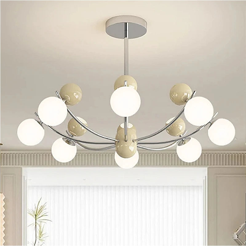 Modern flower-shaped glass chandelier, creative and retro