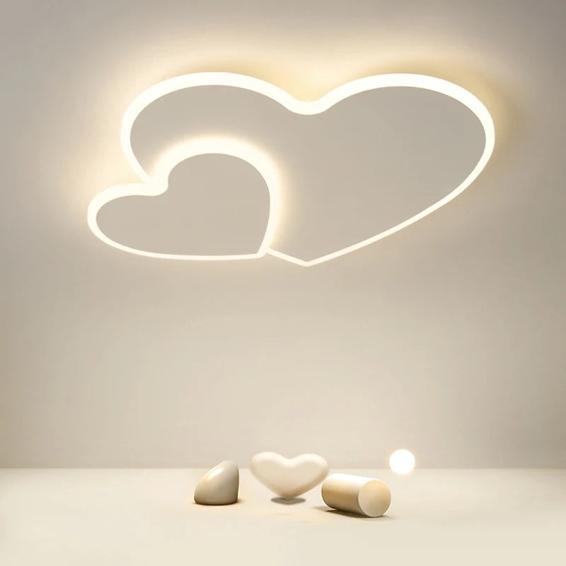 Modern LED cloud love decorative chandelier for children - vue 3 sur 9